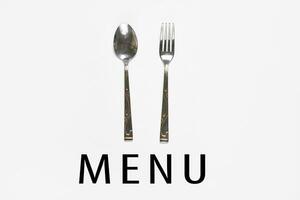 Restaurant Speisekarte - - Gabel, Löffel und Messer foto