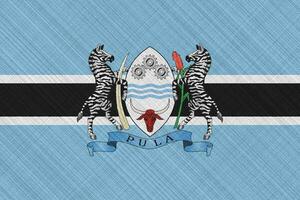 Flagge und Mantel von Waffen von Republik von Botswana auf ein texturiert Hintergrund. Konzept Collage. foto