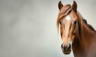 Tier Welt auf ein minimal Hintergrund, Pferd. ai generiert. Profi Foto. foto