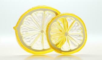 Zitrone Scheibe mit ein Glasmorphismus Wirkung. erstellt durch ai foto