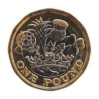 1-Pfund-Münze, Großbritannien isoliert über weiß foto