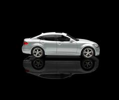 Silber Luxus Auto auf schwarz Hintergrund foto