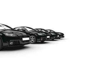 Reihe von schwarz Autos foto