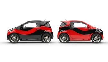 cool rot und schwarz kompakt Autos foto
