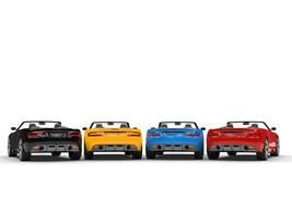 Reihe von Cabrio Sport Autos - - Studio Schuss - - zurück Aussicht foto