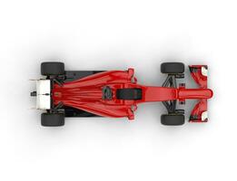 rot Formel einer Auto mit Weiß Schwanz Flügel - - oben Aussicht foto