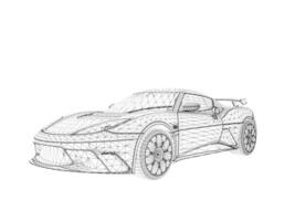 modern Auto Drahtmodell 3d Illustration foto