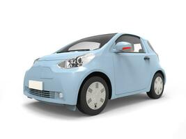 Pastell- Blau klein städtisch modern elektrisch Auto foto