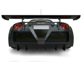 dunkel grau futuristisch Supersportwagen - - zurück Aussicht foto