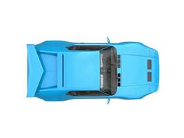 Blau Jahrgang Konzept Rennen Auto - - oben Nieder Aussicht foto