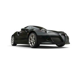 schwarz Luxus Sport Auto - - niedrig Winkel Vorderseite Aussicht foto