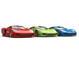 Rot, Grün und Blau Konzept Super Sport Autos foto