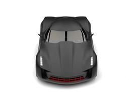 matt schwarz Super Sport Konzept Auto mit rot Einzelheiten - - oben Nieder Aussicht foto