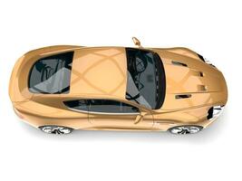 metallisch Gold modern Luxus Sport Auto - - oben Nieder Aussicht foto