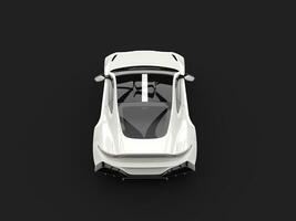 Weiß modern elektrisch Sport Auto - - oben Nieder Aussicht foto