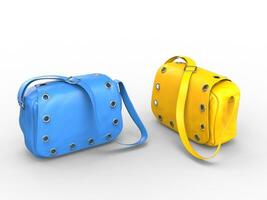 Blau und Gelb Handtaschen foto