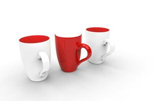 rot und Weiß Kaffee Tassen foto