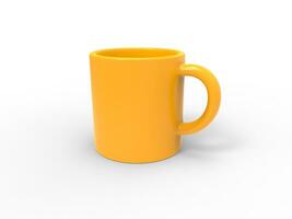 hell Sonne Gelb Kaffee Becher - - 3d Illustration foto