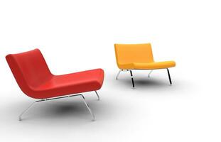 rot und Gelb Sessel foto