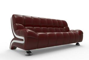 dunkel rot Leder Sofa foto
