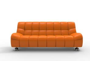 Orange Sofa Vorderseite Aussicht foto