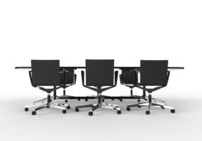 schwarz Geschäft Treffen Tabelle mit Stühle foto
