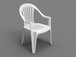 Basic Weiß Plastik Rasen Stuhl - - oben Nieder Aussicht foto