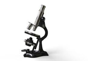 Jahrgang Mikroskop Seite Aussicht foto