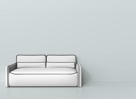 modern Weiß Leder Sofa mit schwarz Umrisse foto