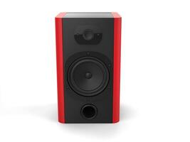 Musik- Mitte Frequenz Lautsprecher mit rot Seite Paneele foto