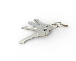 Schlüssel auf ein Schlüsselring auf Weiß Hintergrund, Ideal zum Digital und drucken Design. foto