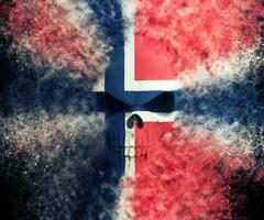 norwegisch Dämon Flagge Schädel - - Partikel fx - - 3d Illustration foto