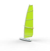 Grün Windsurfen Planke, isoliert auf Weiß Hintergrund, Ideal zum Digital und drucken Design. foto