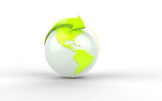 Weiß Globus mit Grün Kontinente foto