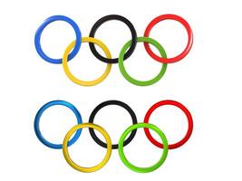 olympisch Spiele Symbol - - zwei Variationen von das berühmt Symbol - - 3d Illustration foto