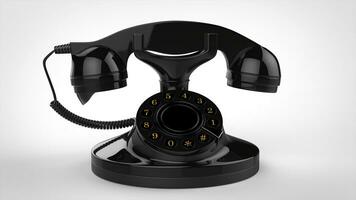 glänzend schwarz Jahrgang Telefon - - Nahansicht Schuss foto