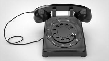 cool schwarz retro Telefon - - oben Nieder Aussicht foto