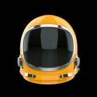 Gelb Jahrgang Astronaut Helm - - isoliert auf schwarz Hintergrund foto