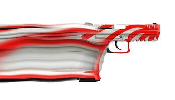 modern rot und Weiß halb Auto Gewehr - - Bewegung Wanderwege foto