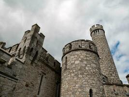 alt keltisch Schloss Turm, Schwarzfels Schloss im Irland. Schwarzfels Observatorium Festung foto