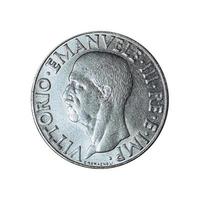 alte italienische lira mit vittorio emanuele iii könig isoliert über w foto