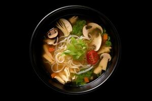 asiatisch pho bo Suppe mit Nudeln. KI-generiert foto