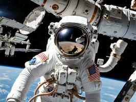 Astronaut im äußere Raum. ai generiert foto