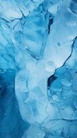 ein atemberaubend Blau Eis Mauer oben schließen ai generiert foto