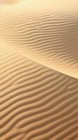 ein hoch aufragend Sand Düne im das Herz von das Wüste ai generiert foto