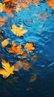 Blätter schwebend auf Wasser Oberfläche ai generiert foto