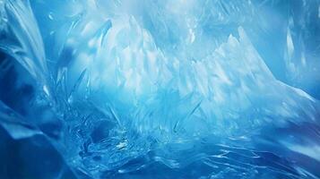 ein atemberaubend Eis Höhle mit faszinierend Blau Farbtöne ai generiert foto