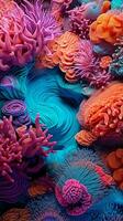 beschwingt und bunt Koralle Riff Nahansicht ai generiert foto