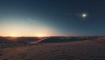ein atemberaubend Wüste Sonnenuntergang ai generiert foto