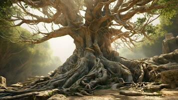 ein Baum mit viele Geäst ai generiert foto